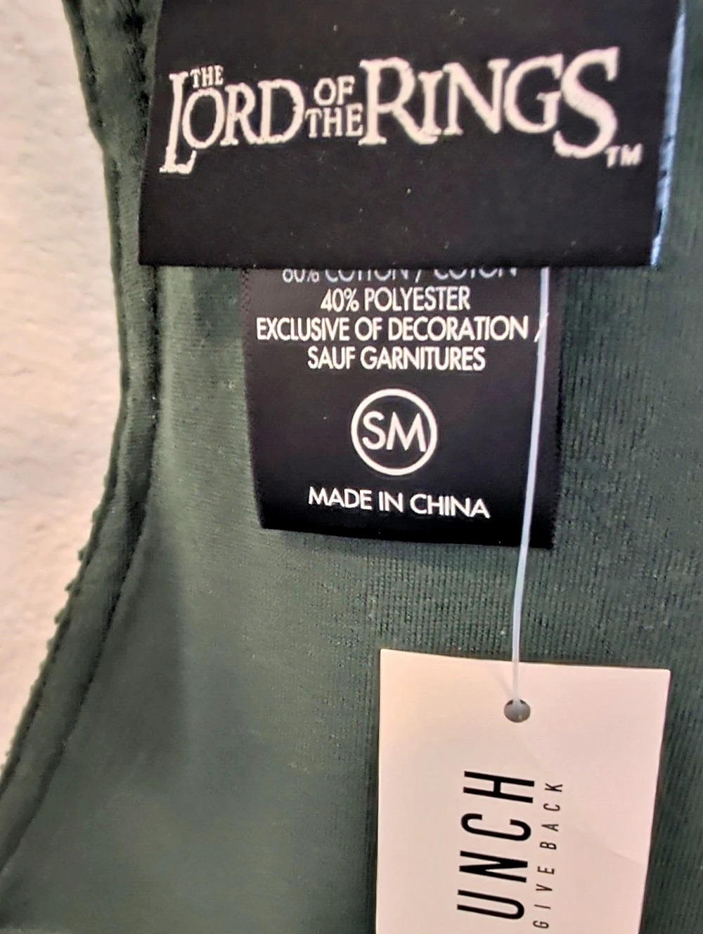 BoxLunch The Lord of the Rings Embroidered Icons Corduroy Overall Dress Green - Picture 14 of 16